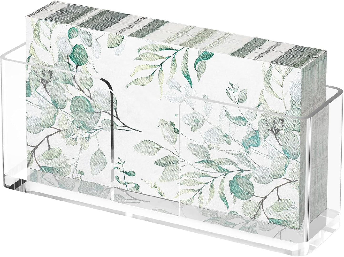 Napkin Holder, Clear Acrylic Napkin Dispenser for Disposable Hand Towels, Bathroom Vanity Organizer Tray Guest Paper Towels Holder Lucite Tray for Bathroom, Business, Restaurant, Hotel