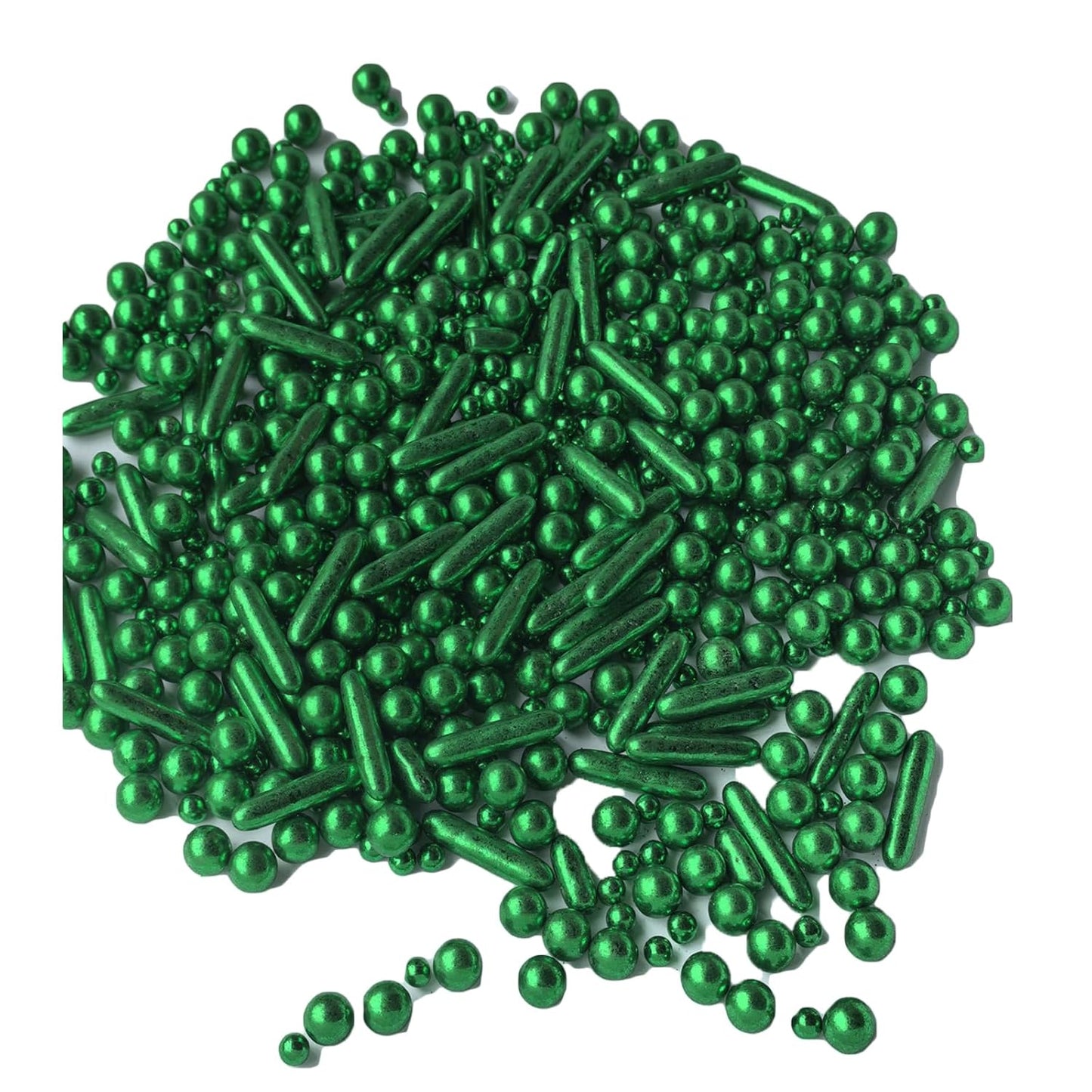 Sprinkles Green Pearl Sugar Candy Mix Size Baking Cake Decorations Cupcake Toppers Celebrations Shaker Jar Wedding Shower Party (120g/4.2oz）