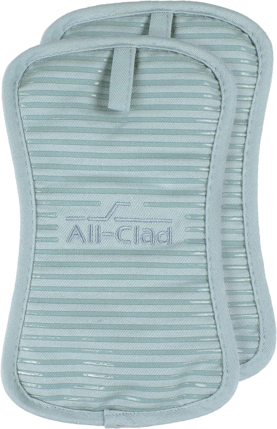 All-Clad Premium Pot Holder & Heating Pad, (2-Pack) Heat Resistant to 500 Degrees, 100% Cotton 10"x6.25" for Kitchen and Barbeque, Rainfall