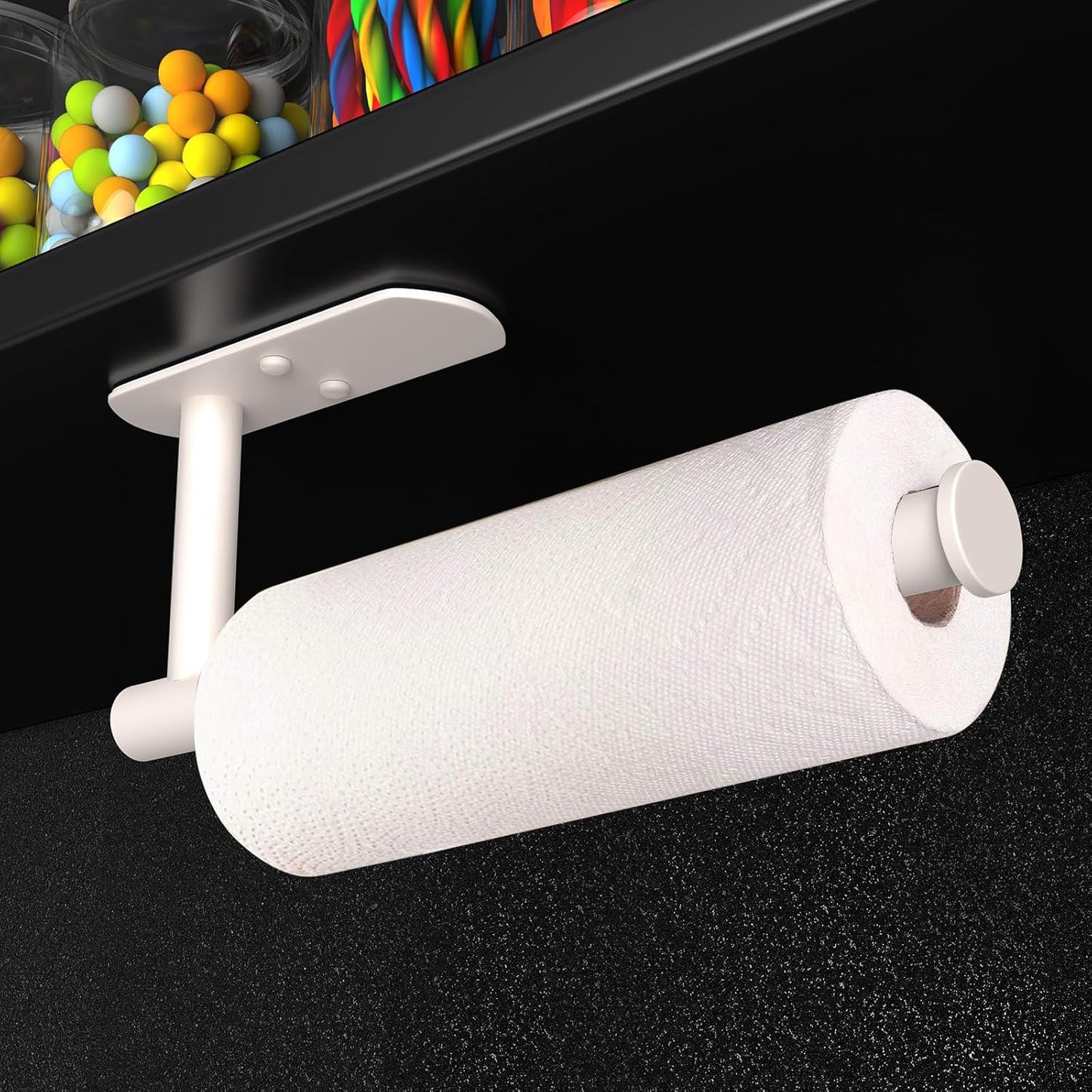 VAEHOLD Adhesive Paper Towel Holder Under Cabinet Wall Mount for Kitchen Paper Towel, Paper Towel Roll Holder Stick to Wall, Stainless Steel - Brown