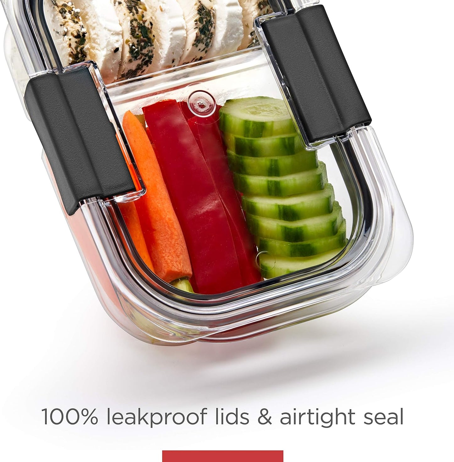 Rubbermaid Brilliance Meal Prep Containers, 2-Compartment Food Storage Containers, 2.85 Cup, 5-Pack, BPA-Free, Clear/Grey