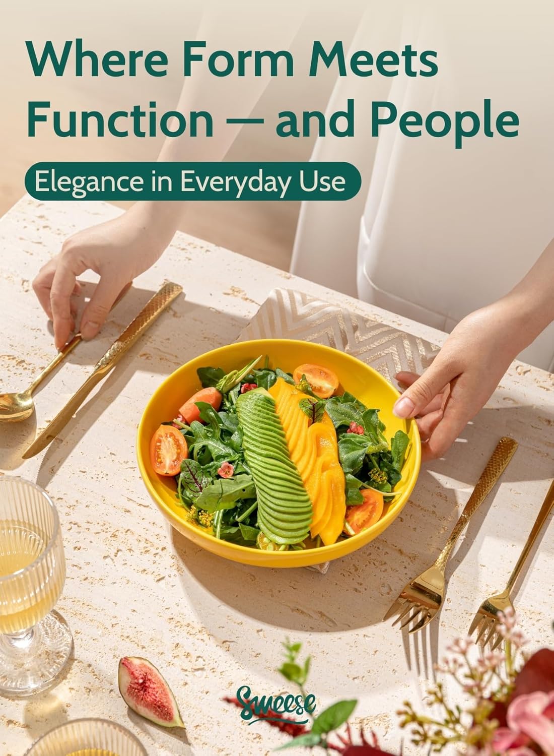 Sweese 22oz Porcelain Pasta Bowls Set - 7.6" Salad Serving Dishes, Microwave Dishwasher Safe, Set of 6, Vibrant Colors