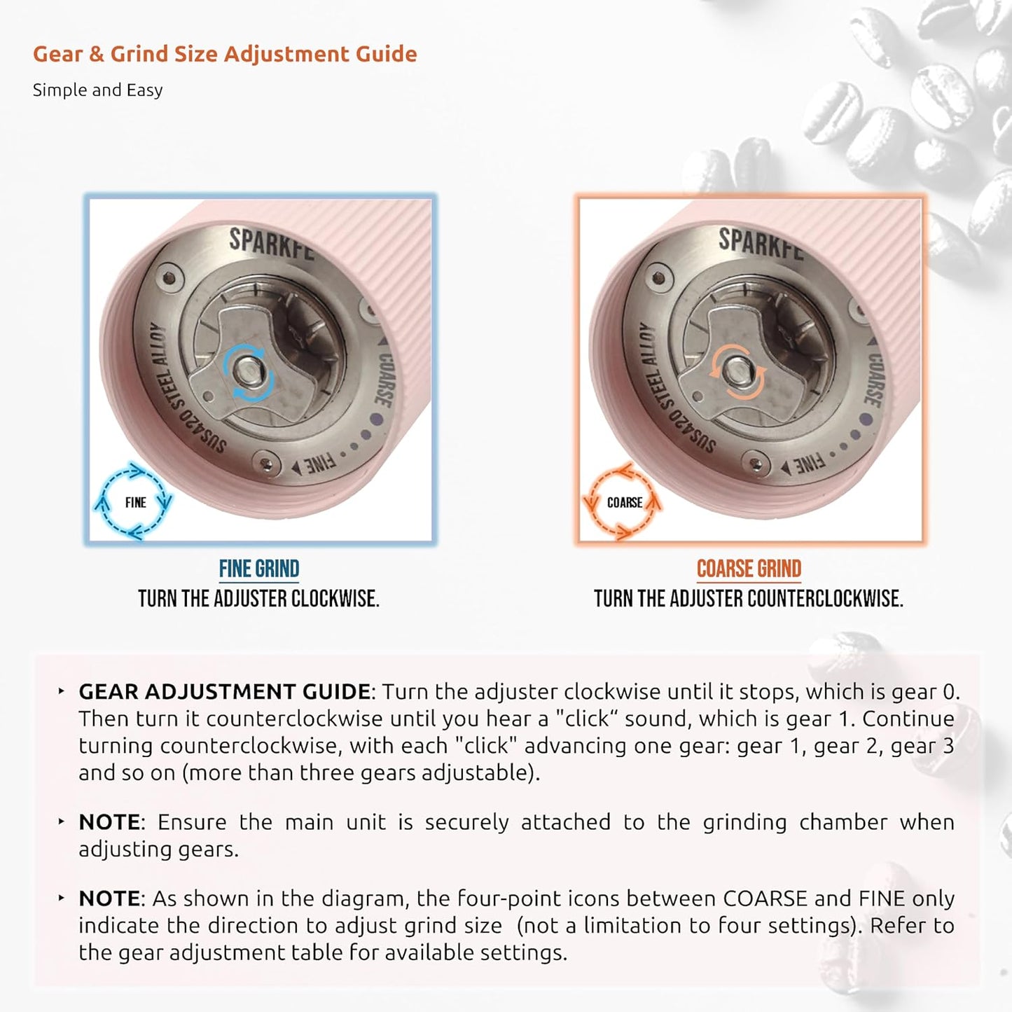 Portable Electric Coffee Grinder, Rechargeable Handheld Grinder with Stainless Steel Conical Burr, Adjustable Grind Settings, for Espresso, Moka, Pour Over, French Press, Cold Brew, Marshmallow