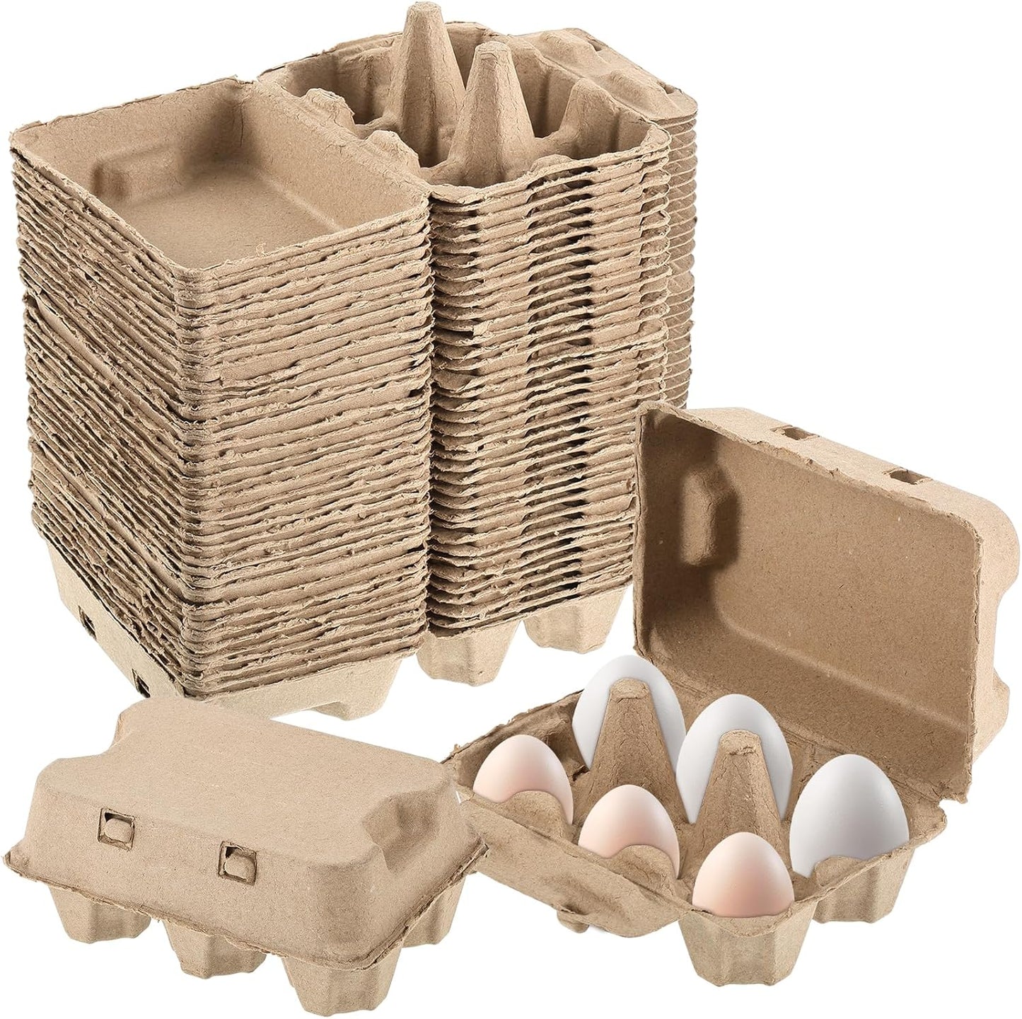 36 Pcs Jumbo Duck Egg Cartons Paper Goose Egg Cartons for Normal Size Geese Blank Natural Pulp Jumbo Eggs Container Holder Reusable for Six Duck Goose Hen Eggs