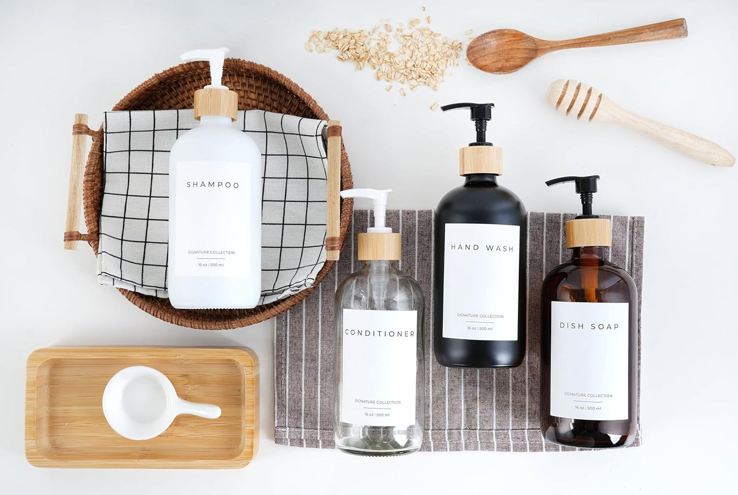 Emerson Glass Soap Dispenser Set - Kitchen & Bathroom, 16 Oz, 2 Pack