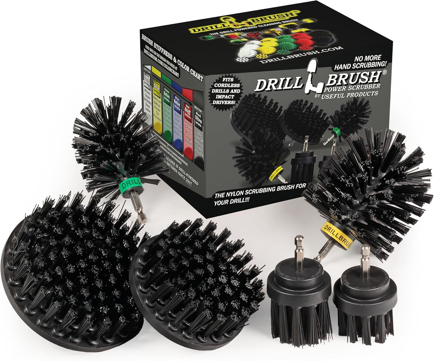 The Ultimate No-Wire Grill Brush Kit - BBQ Accessories - Drill Brush - Rust Remover - Cast Iron Skillet - Grill Cleaner - BBQ Brush - Grill Accessories - Grill Scraper - Electric Smoker - Gas Grill