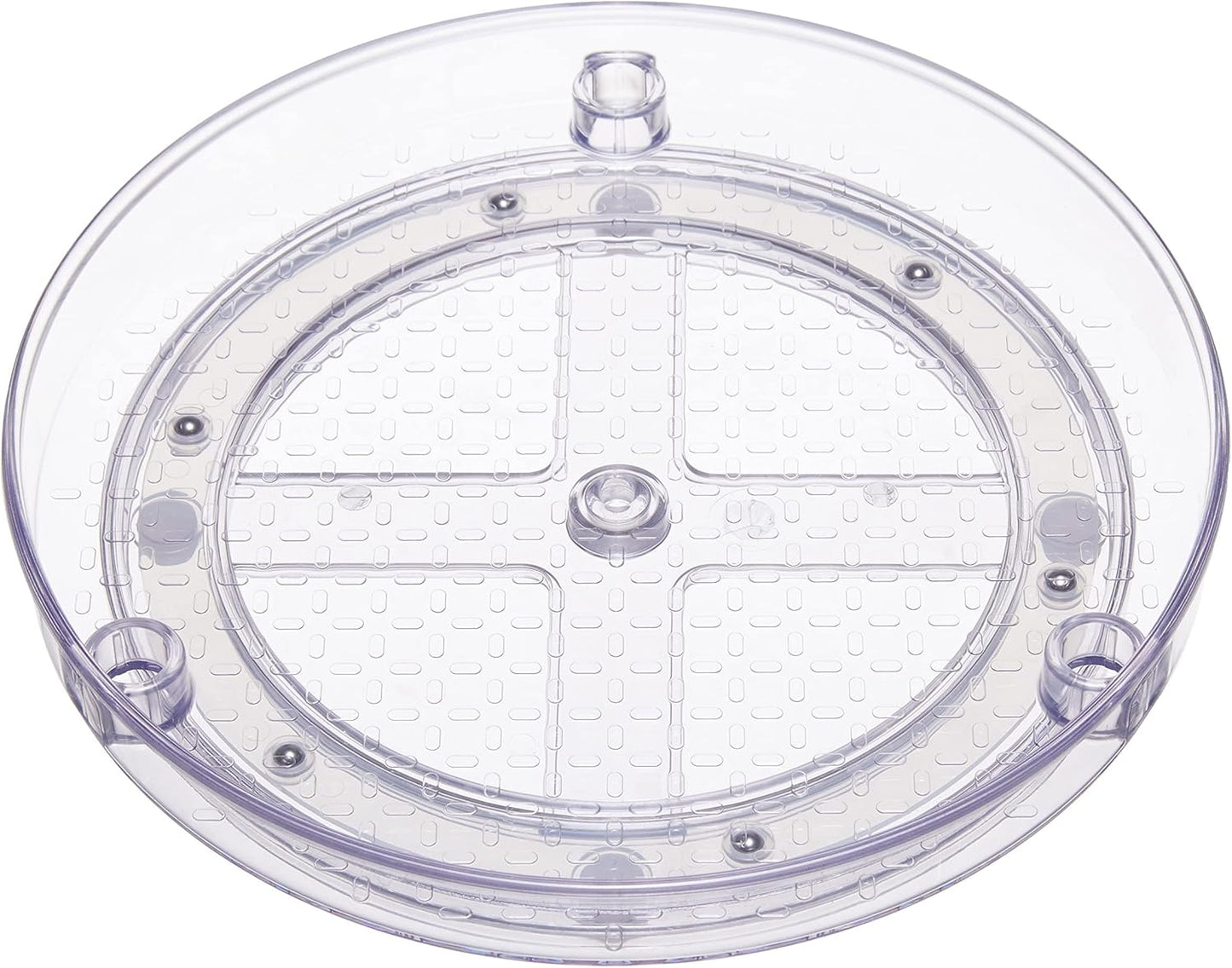 Amazon Basics Lazy Susan Turntable Organizer, 9" Diameter, 2 Tier, Clear