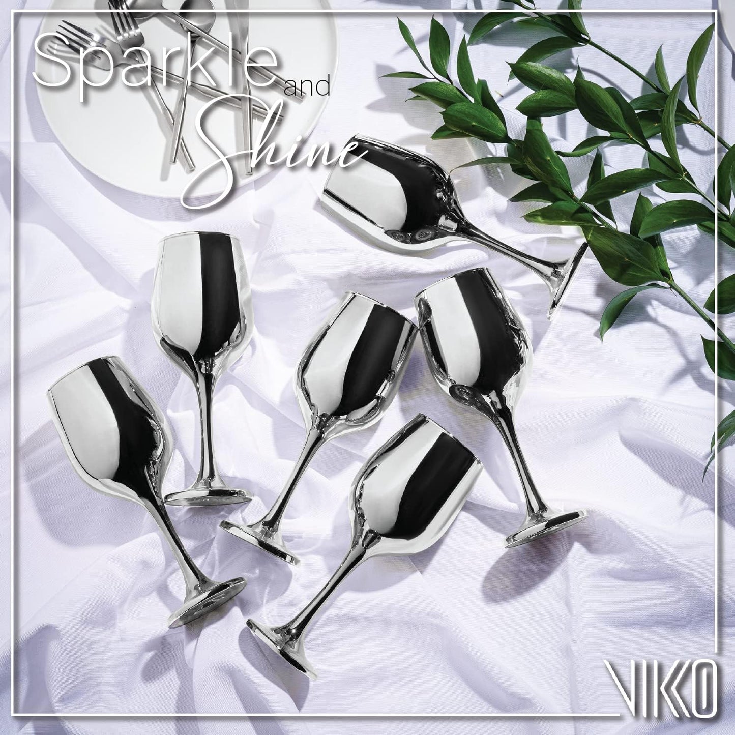 Vikko Décor Wine Glasse, 14 Oz Fancy Wine Glass With Stem For Red And White Wine, Thick And Durable Wine Glass, Dishwasher Safe, Great For Wine Tasting, Set Of 12