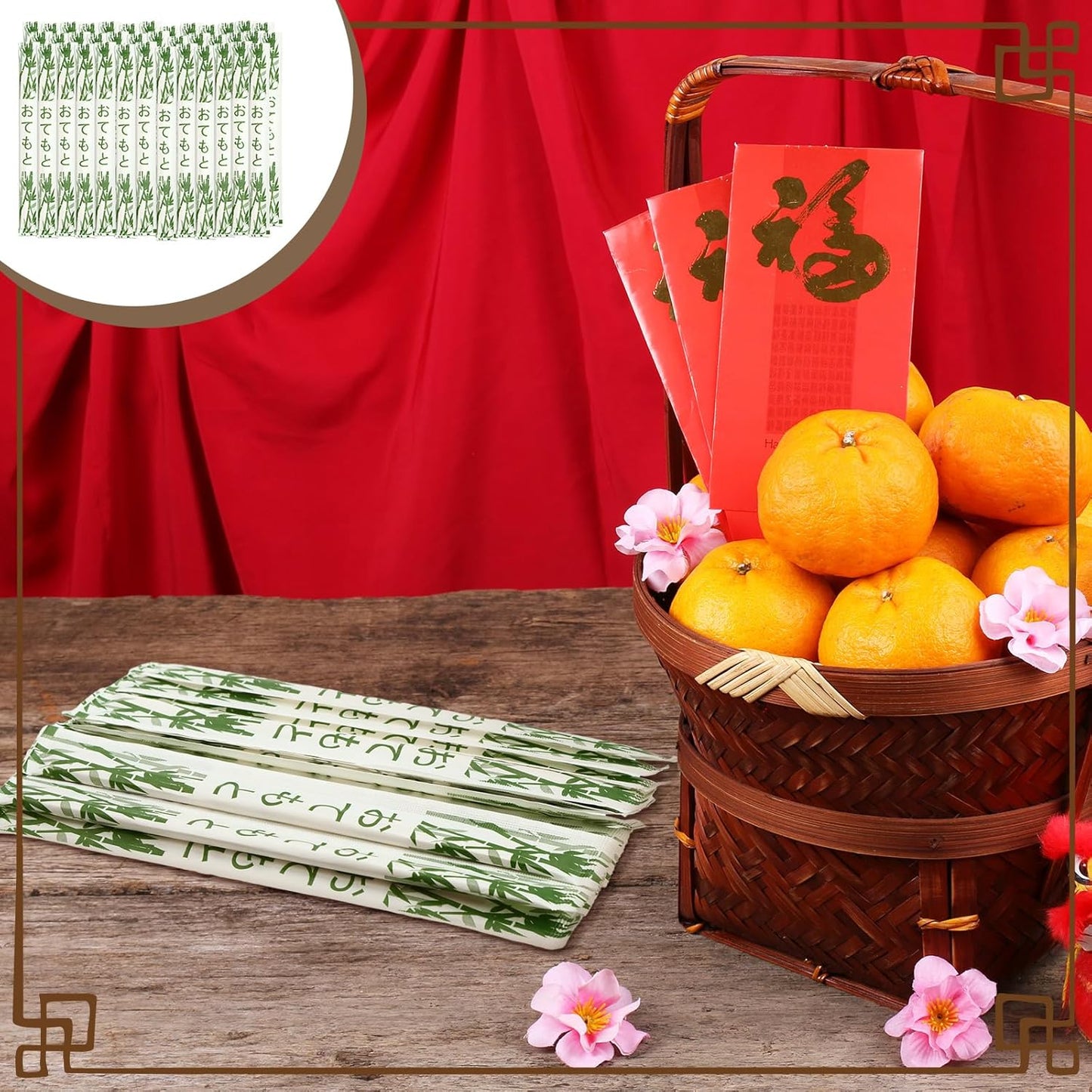 Sabary 1000 Pairs Bamboo Chopsticks Disposable Sleeved and Separated Chop Sticks Quality Chopsticks Disposable UV Treated(Bamboo)