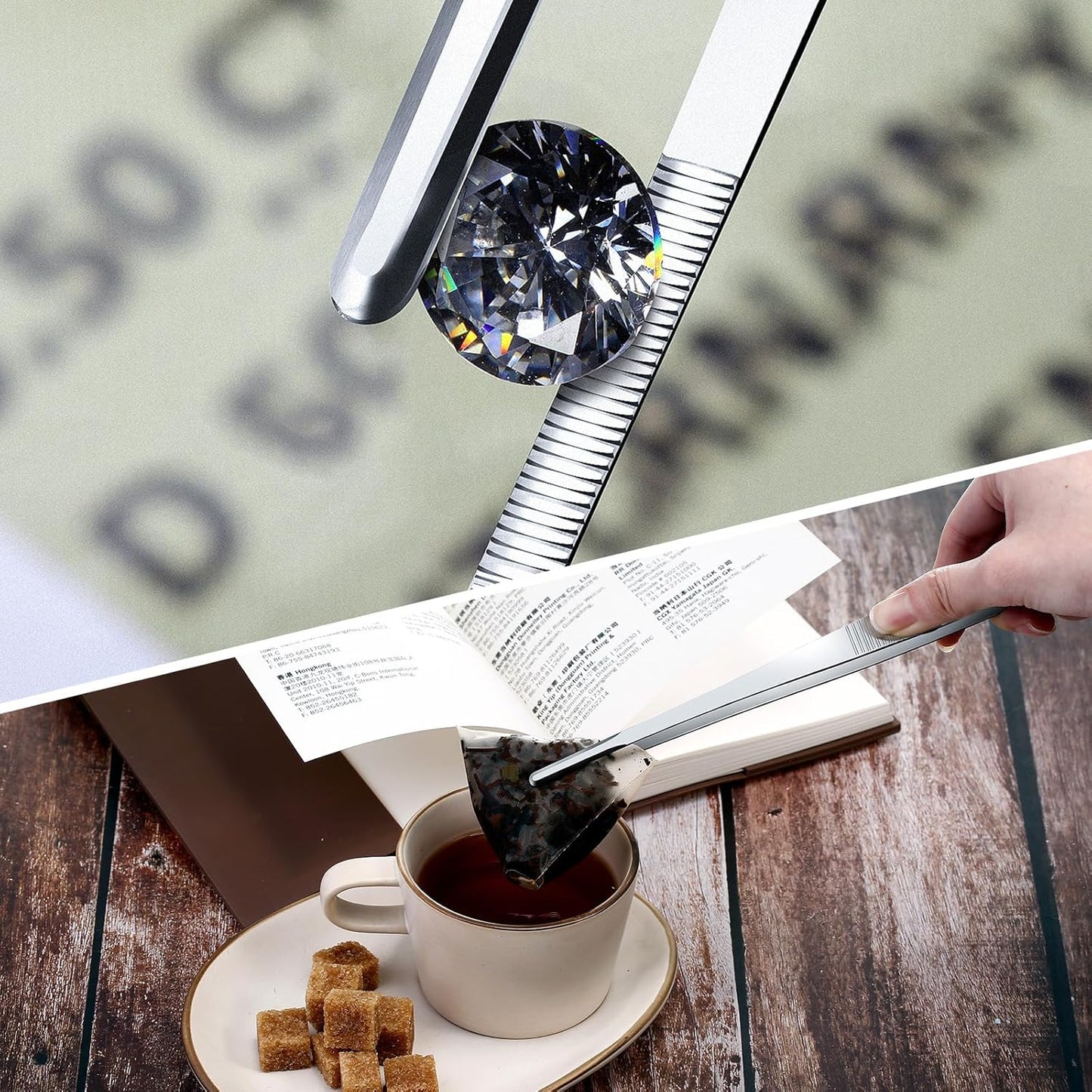 Yaomiao 4 Packs 10 Inch Bar Tweezers Silver Long Garnish Tongs Stainless Steel Kitchen Cooking Tongs Tweezers for Food Cocktail Korean BBQ Bartender Chef, Multi-use