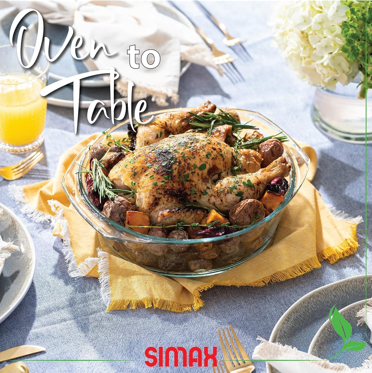 Simax Casserole Dish with Lid, 2.5 Quart Round Glass Casserole Dishes for Oven with Lid and Handles, Baking Dishes for Oven, Covered Bowl for Cooking, Baking, Serving, Microwave, Dishwasher, and Oven Safe Cookware