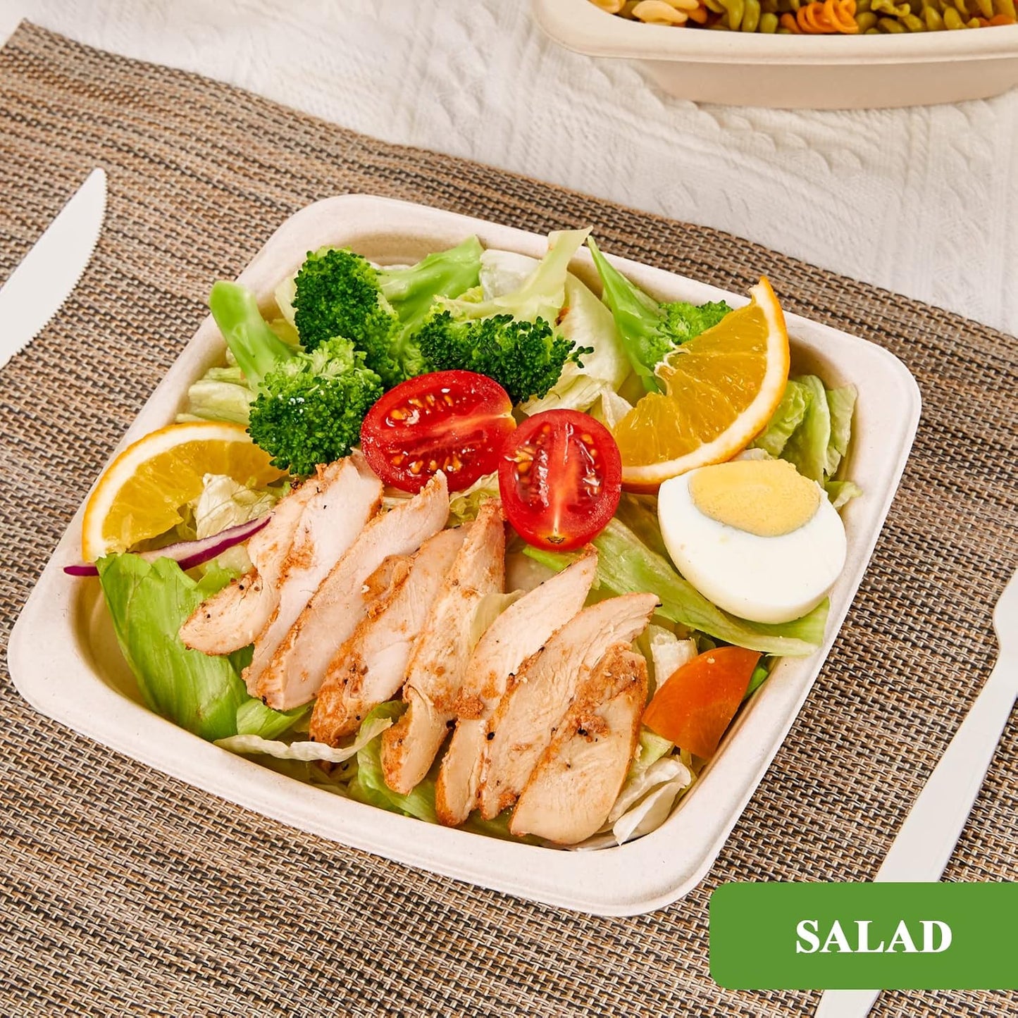 Vplus 180 Pack 24 OZ Paper Bowls Bulk, Square Disposable and Compostable, Eco-friendly Bagasse, Heavy-duty Bowls Perfect for Milk Cereals, Snacks, Salads