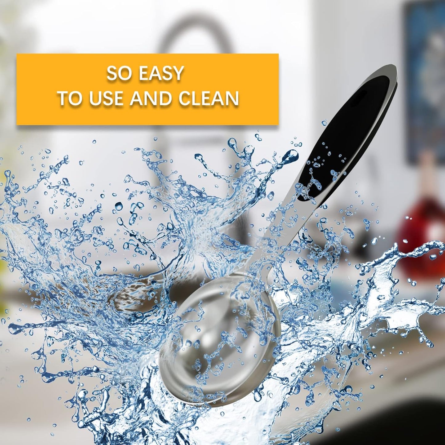 4PCS 1 Tbsp(3tsp, 1/2oz, 15ml) Single Measuring Spoon with Black Silicone Grip, Stainless Steel Individual Measure Scoop Only