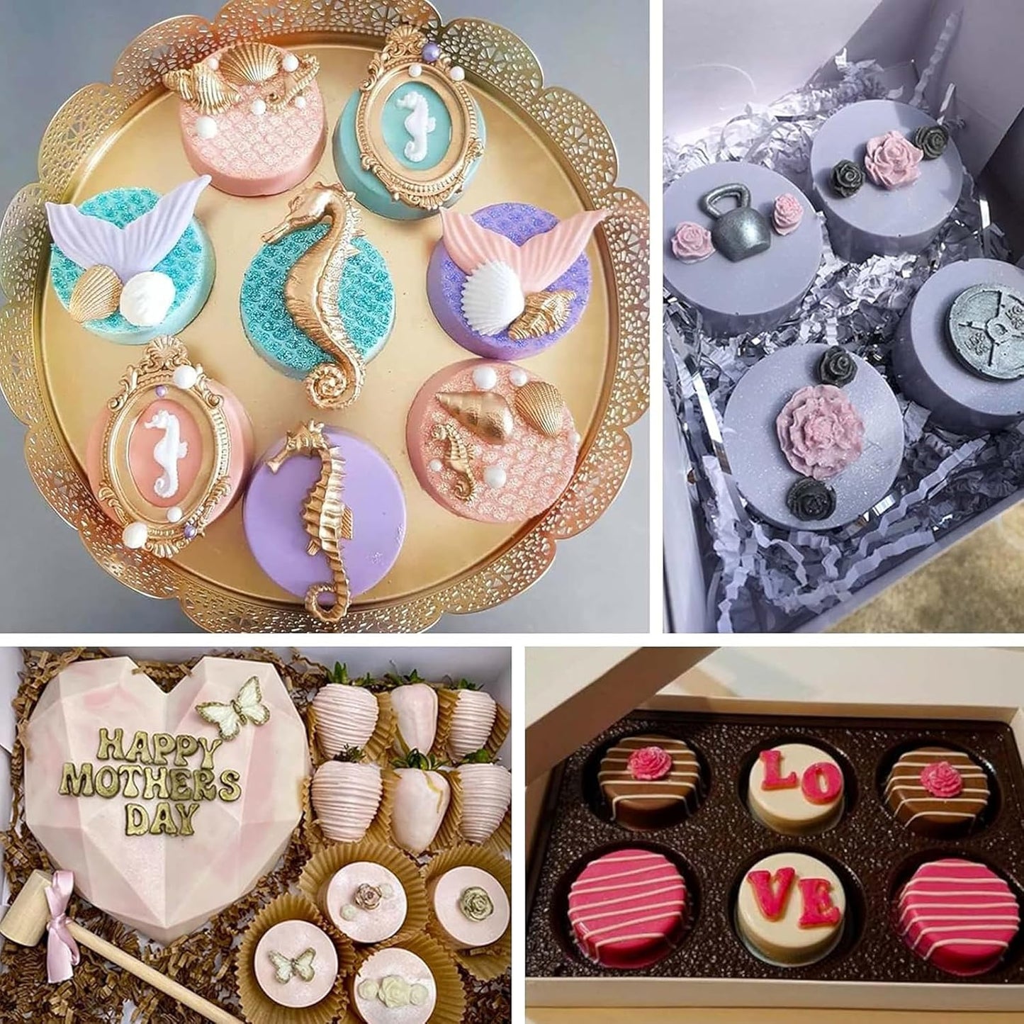 OCPO Kitchen 3D Round Cylinder Silicone Mold for Baking Mousse Cake, Candy, Pastry, Chocolate, Cupcake, Cookie, Cake Decoration Mold, Round Shape (15-Cavity)