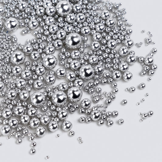 Dazzjoy Silver Pearl Sugar Candy Sprinkles, Edible Pearl Mix Size, 4.58oz, Cake Decoration & Cake Toppers, Baking Cake Decorations, Wedding Party Valentines Easter Supplies