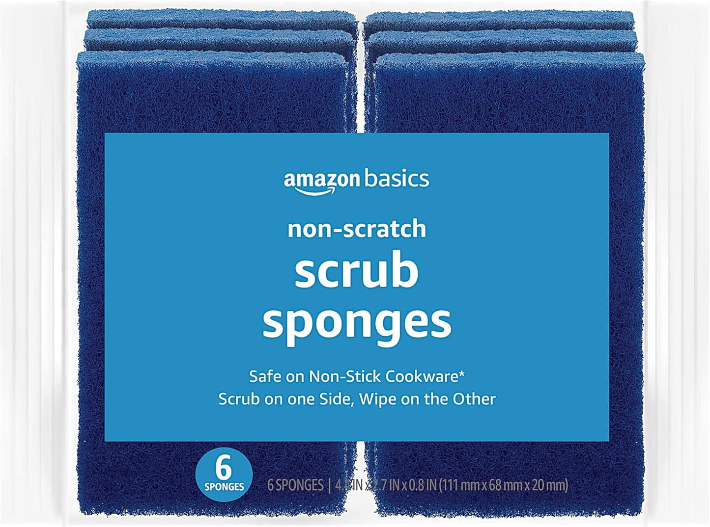 Amazon Basics Non-Scratch Sponges, 6-Pack