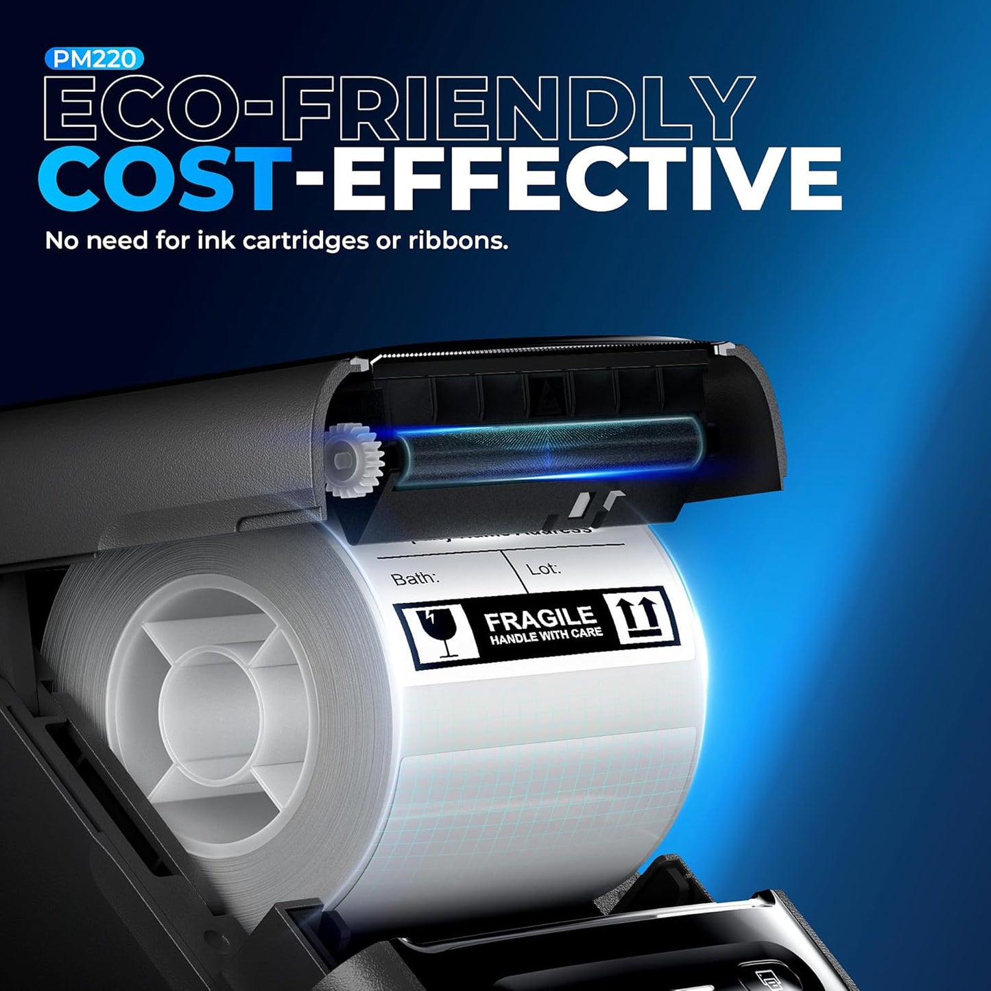 Nelko Label Maker Machine with Tape, PM220 Bluetooth Label Printer, Portable Thermal Printer for Small Business, Address, Logo, Clothing, Mailing, Sticker Printer for Phones & PC, 1 Count, Black