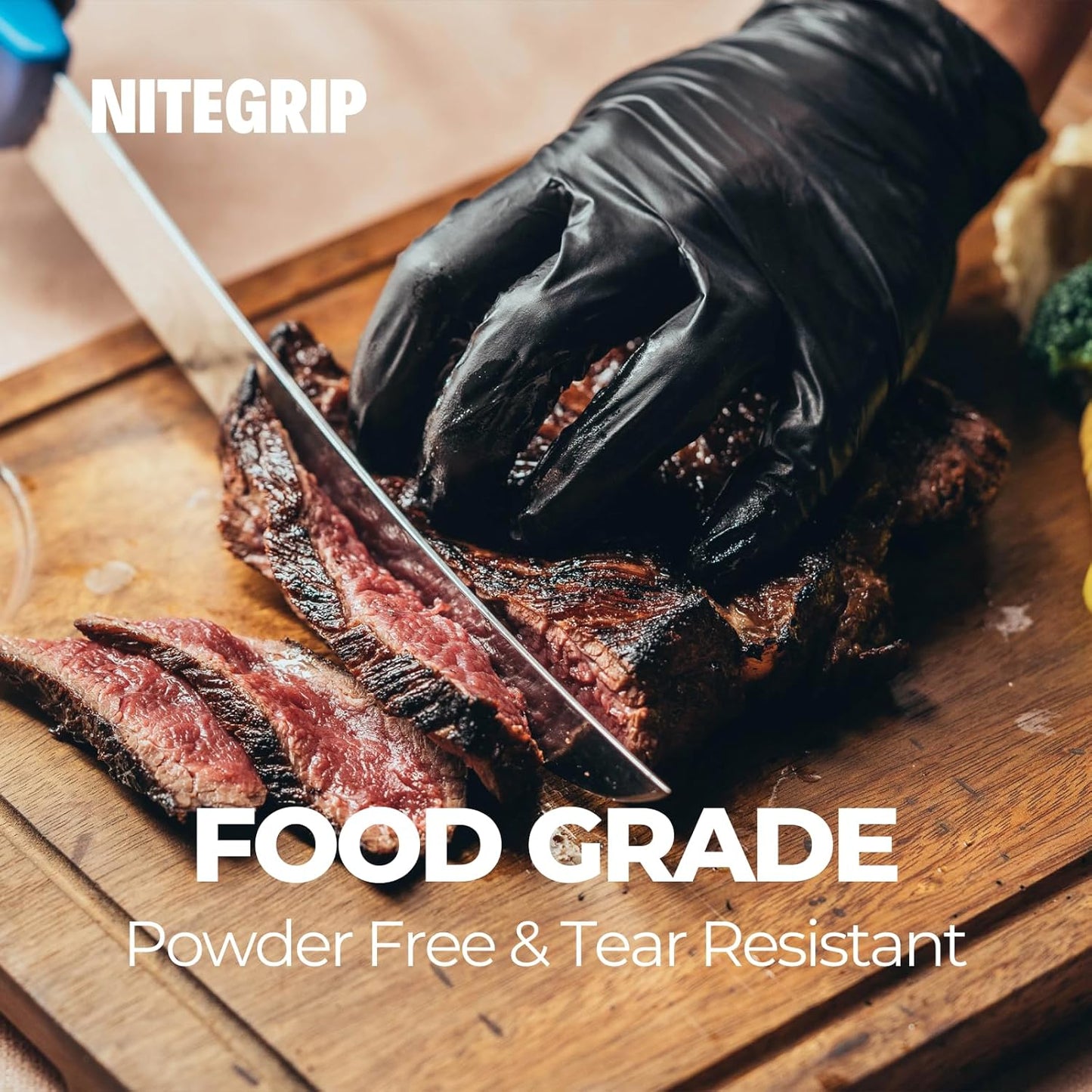 BBQ Gloves Set, 4 Reusable Cotton Glove Liners & 100 Disposable Nitrile Gloves, for Heat Resistant Cooking, Grilling Accessories, Food Prep & Smoker, Guantes de Barbacoa Nitrilo