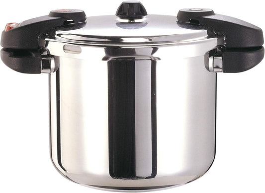 Buffalo Pressure Cooker 8 Qt Stainless Steel - Small Canning Pot with Lid for Home, Commercial Use - Easy to Clean Stove Top Pressure Canner, Can Cooker - SG Certificate QCP408