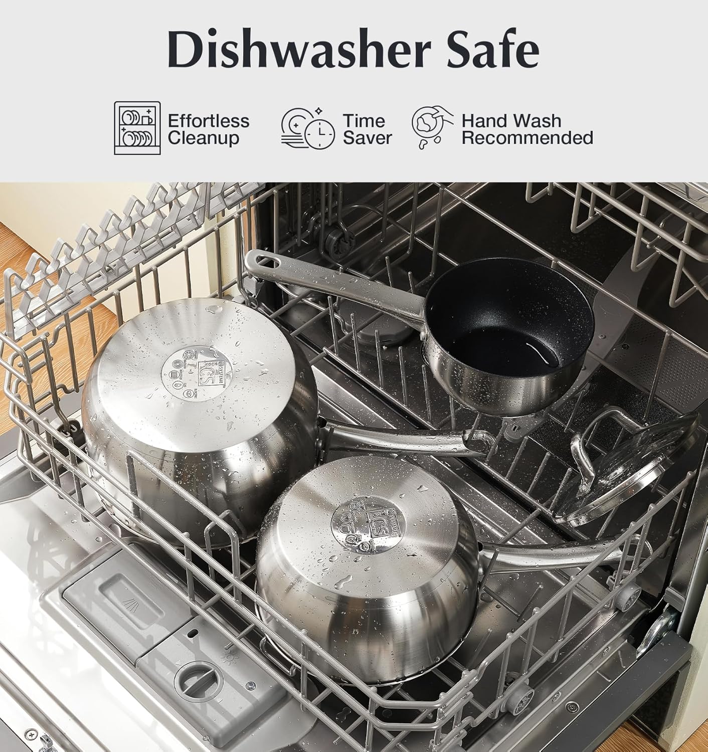 KOCH SYSTEME CS Stainless Steel Saucepan 2 Quart, Stainless Steel Saucepan with Ultra Nonstick Coating, 2 Quart Sauce Pan with Lid, Nonstick Pot 2QT, Easy to Clean, Oven Safe, Induction Compatible