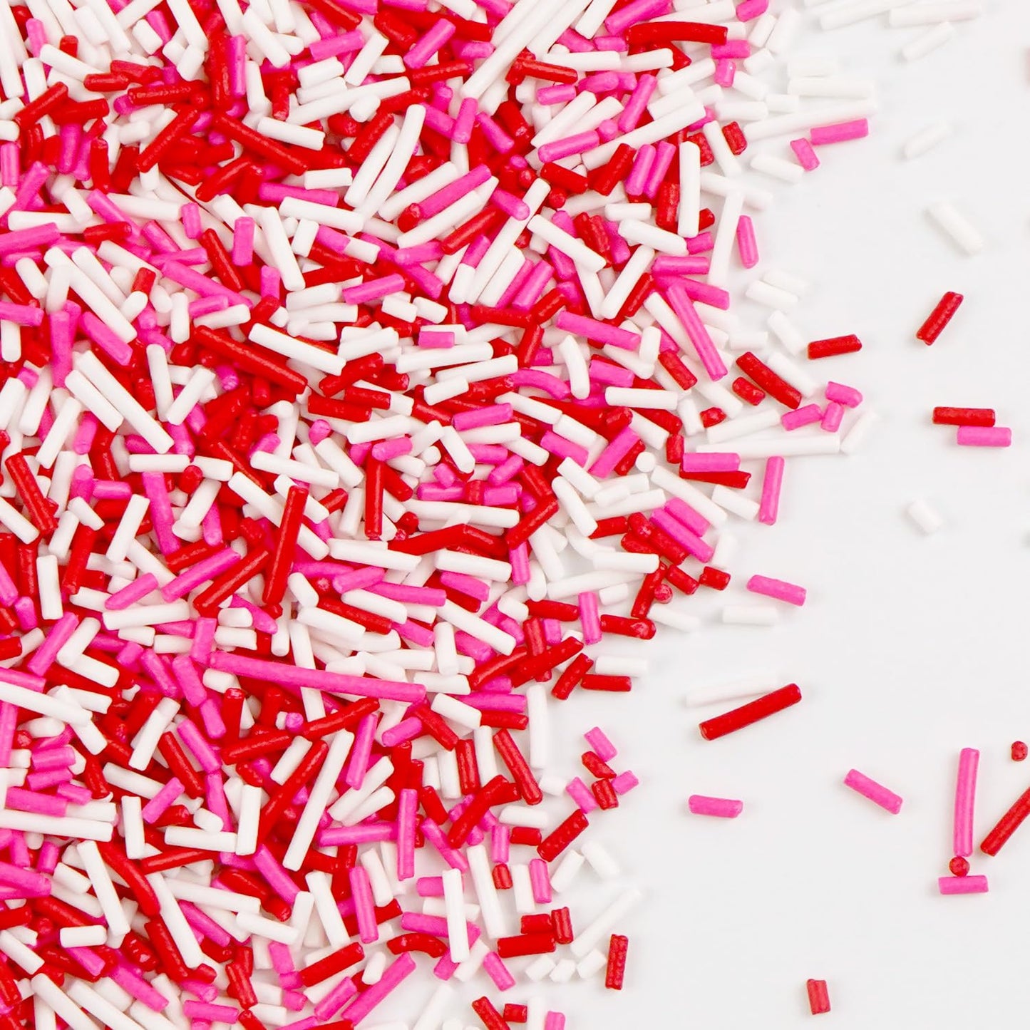 Pink Jimmies Sprinkles, Edible Sprinkles For Cake Decorating, Pink Red and White Sugar, 150g/5.29oz, Cupcake & Ice Cream Topper, Mother's Day, Valentine's Day, Wedding Party Supplies