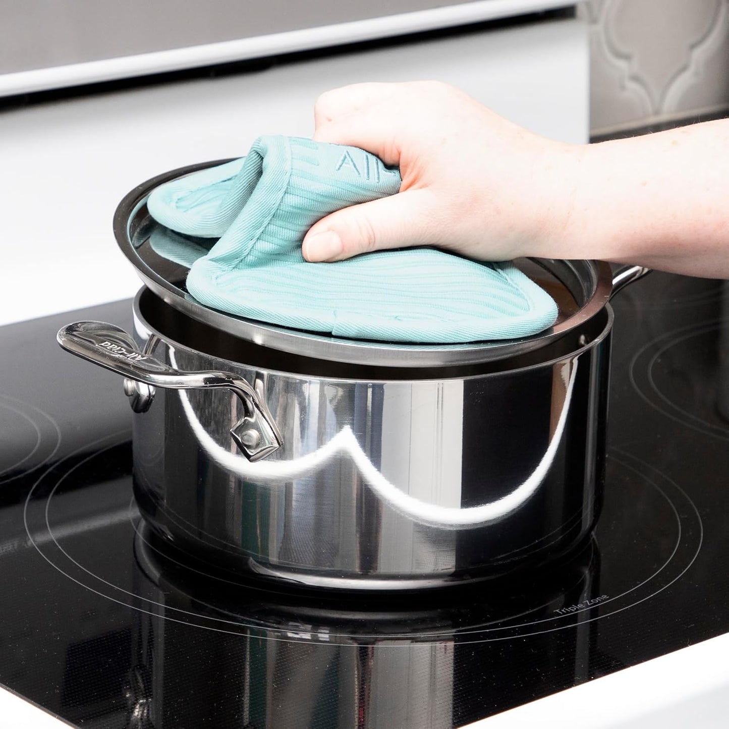 All-Clad Premium Pot Holder & Hot Pad: Heat Resistant to 500 Degrees - 100% Cotton, 10"x6.25" Hot Pad for Kitchen and Barbeque, 4-Pack, Rainfall