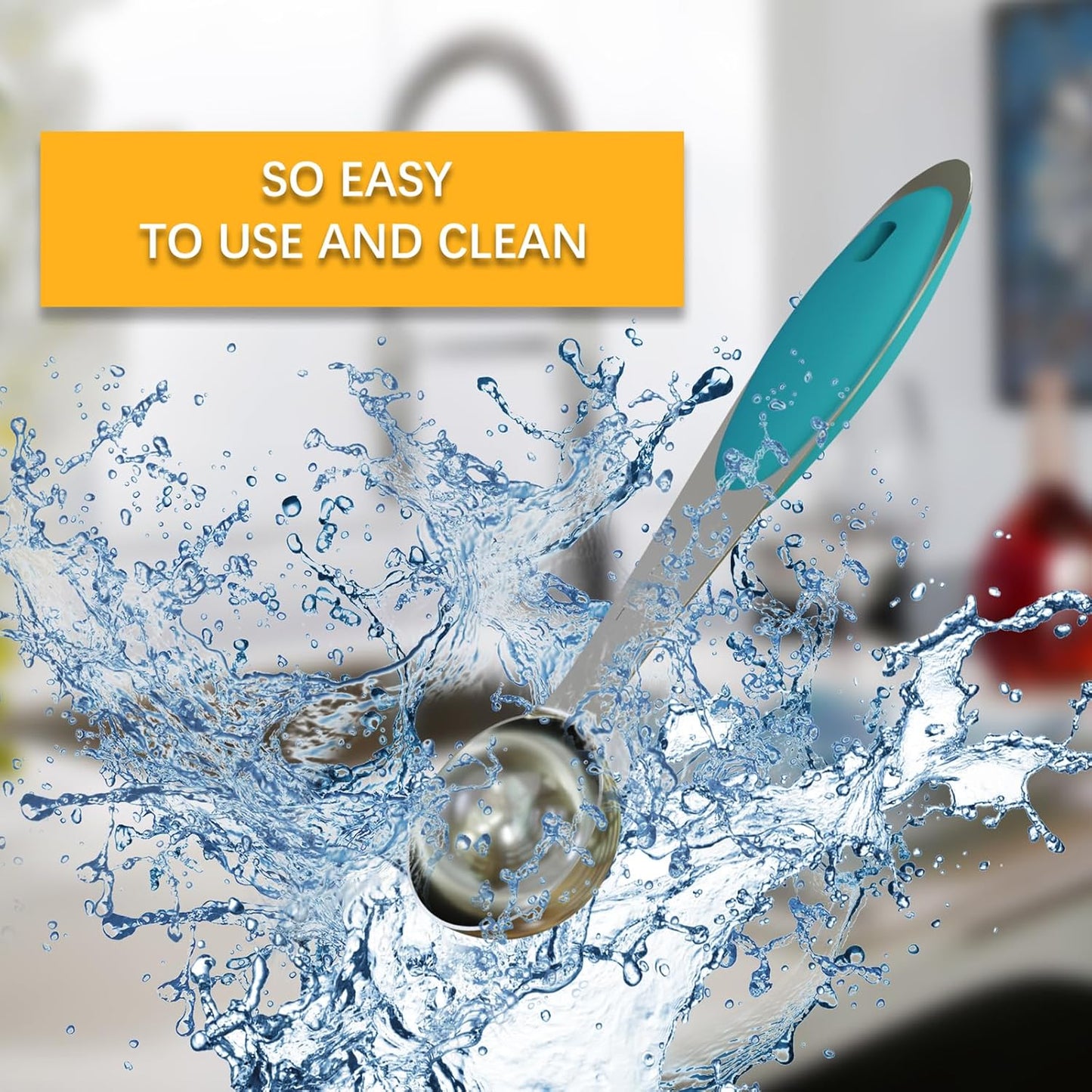 2PCS 1 Tsp(1/3tbsp, 1/6oz, 5ml) Single Measuring Spoon with Blue Silicone Grip, Stainless Steel Individual Measure Scoop Only