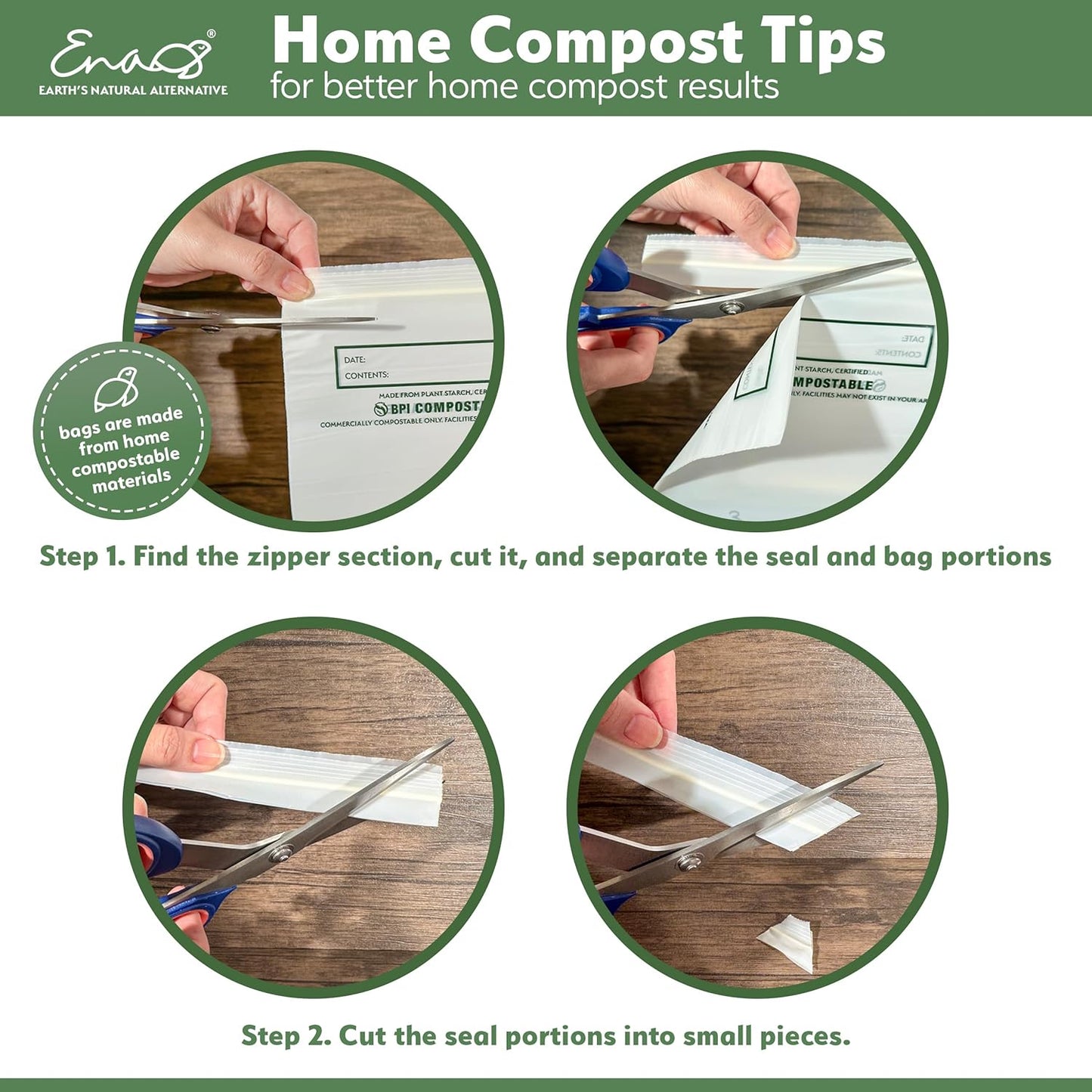 Earth's Natural Alternative Compostable Food Storage Bags, Reusable, Heavy-Duty | Resealable | Freezer Safe | Off-White | Pack of 6