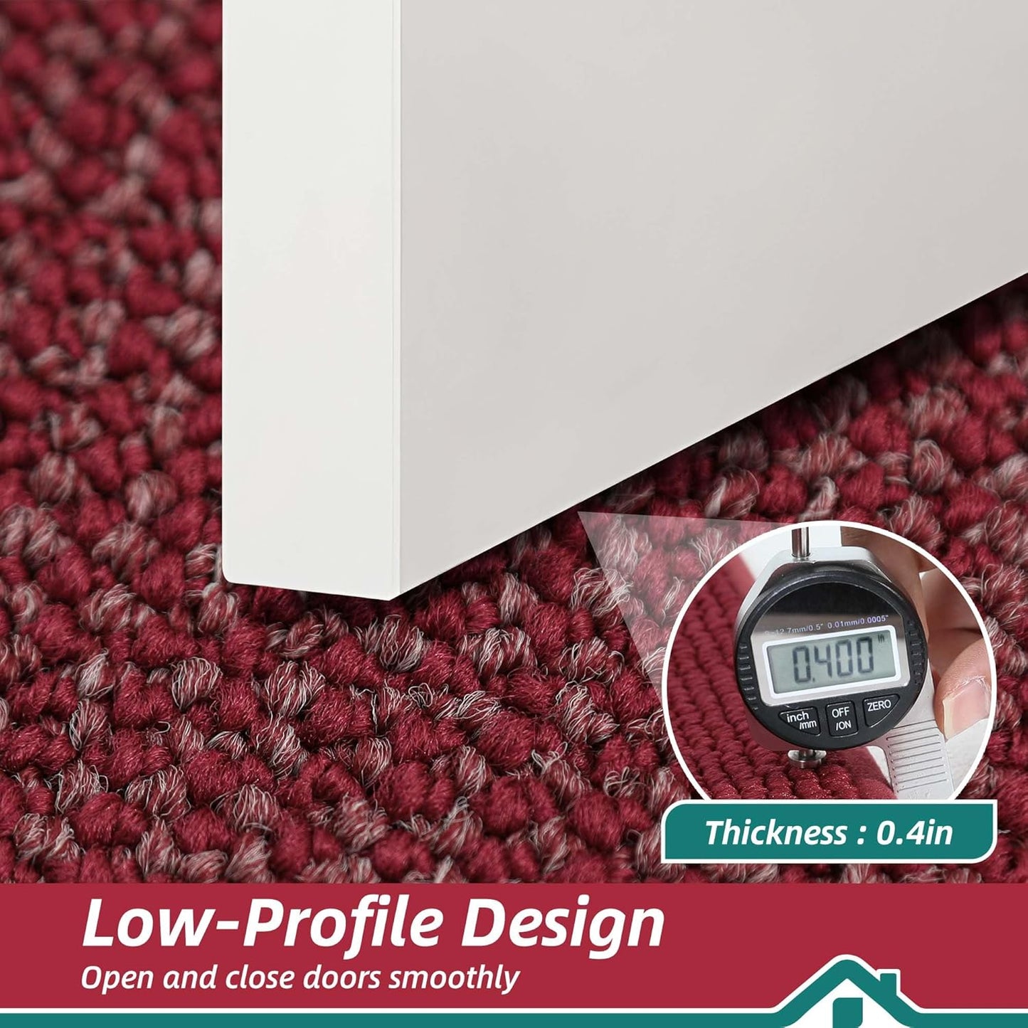 BEQHAUSE Indoor Door Mat 36" x 60", Dirt Trapper Door Mats Non-Slip Entryway Rugs Washable, Resist Dirt Absorbent Welcome Mat, Low Profile Floor Mats for Front Back Door and Entryway, Red