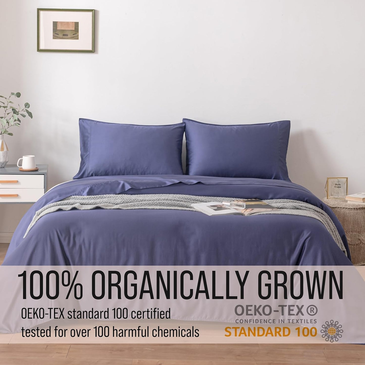 Bella Coterie Luxury Bamboo Viscose Queen Size Sheet Set | 100% Organically Grown | Ultra Soft | Cooling for Hot Sleepers | 18" Deep Pocket [Twilight Blue]