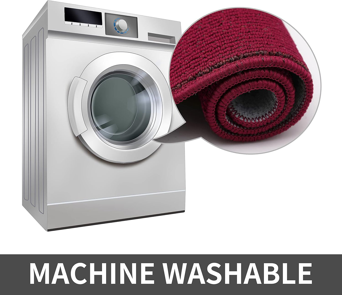 COSY HOMEER 24X60 Inch Kitchen Rug Mats Made of 100% Polypropylene Strip TPR Backing Soft Kitchen Mat Specialized in Anti Slippery and Machine Washable,for Kitchen, Floor Home,Office,Sink,Laundry,Red