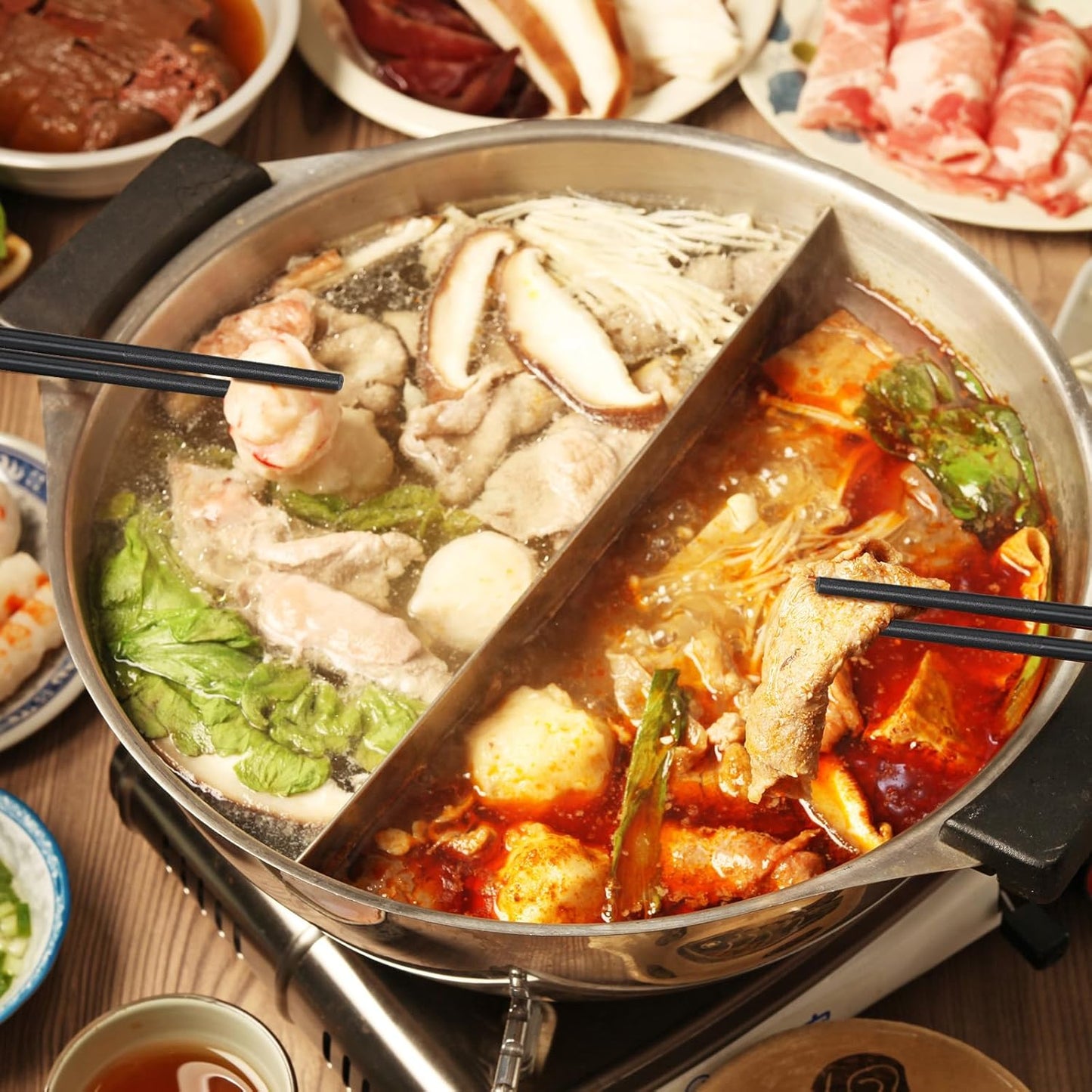 Dandat 48 Pairs Fiberglass Reusable Chopsticks 9.5" Dishwasher Safe Black Cherry Chopsticks for Chinese Style Japanese Food Cooking Supplies