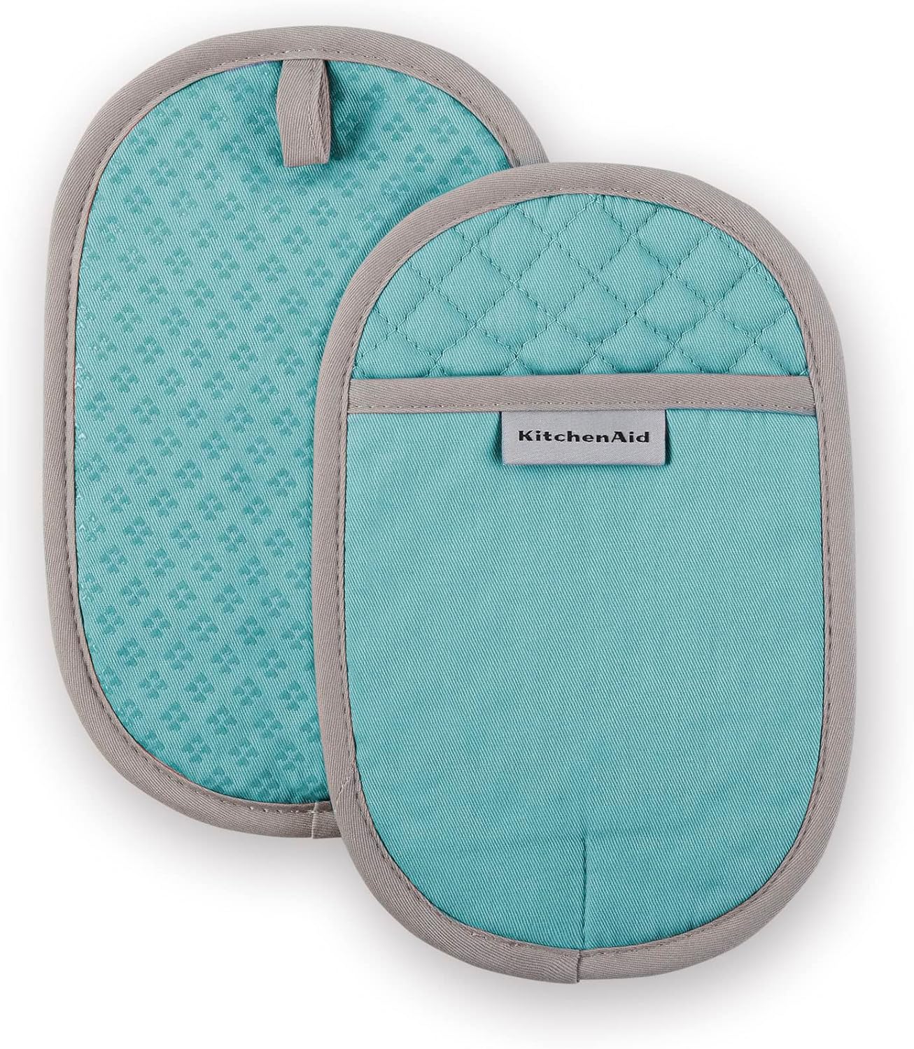 KitchenAid Asteroid Pot Holder 2-Pack Set, Aqua, 6.5"x10"