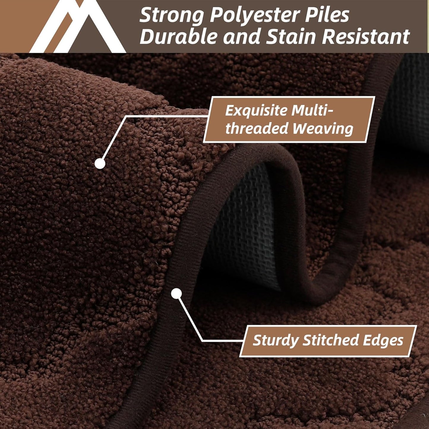 COSY HOMEER Soft Kitchen Floor Mats for in Front of Sink Super Absorbent Kitchen Rugs and Mats 20"x59" Non-Skid Kitchen Mat Standing Mat Washable,Polyester,Brown