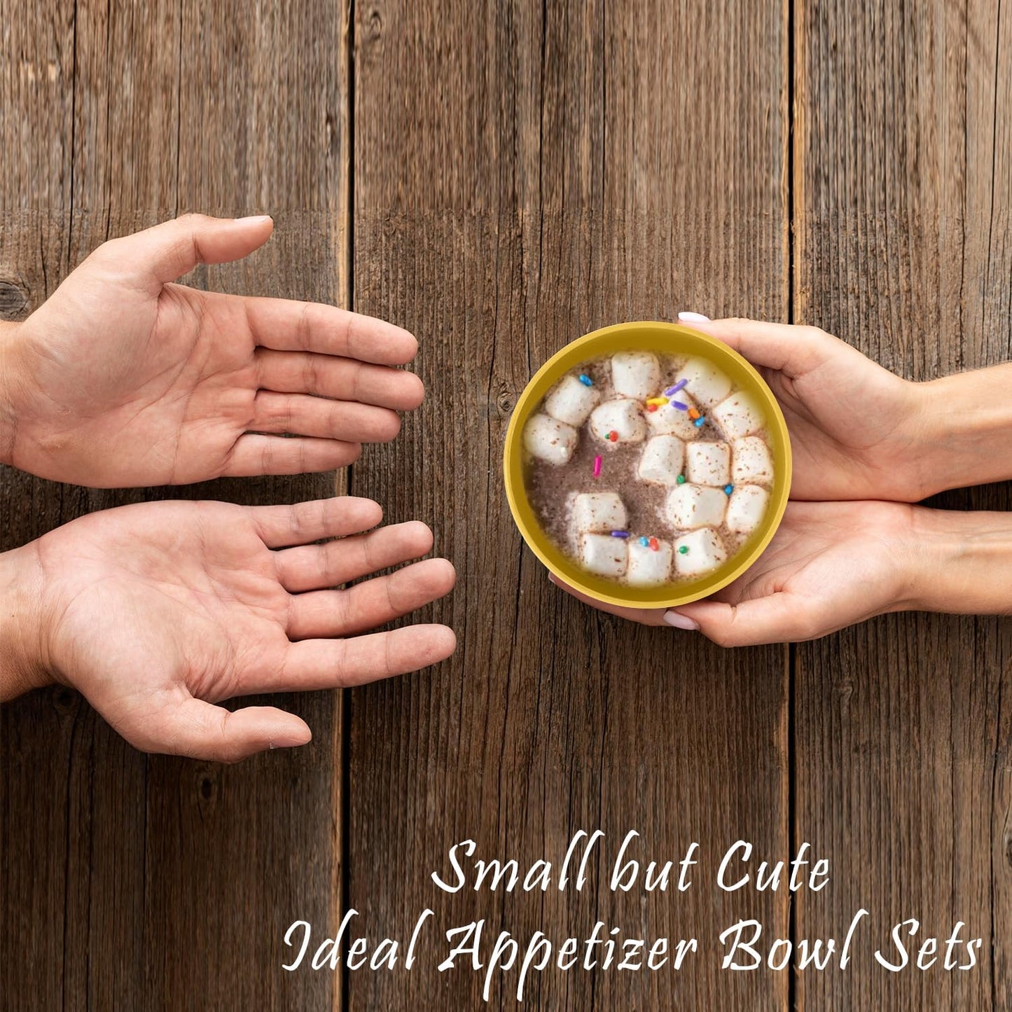 wheat straw icecream bowls 10oz set of 8 - Unbreakable Dessert Bowls Freezer Safe - Small Bowls for Yogurt,Snack and Fruits. Yellow