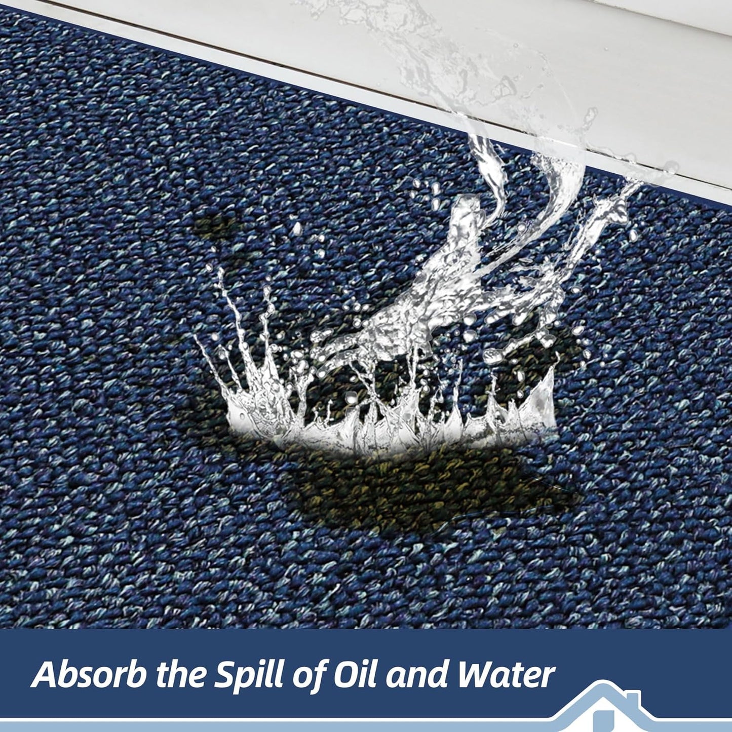 BEQHAUSE Kitchen Rugs and Mats 2PCS, Non-Slip Kitchen Mats for Floor, Absorbent and Stain Resistant Kitchen Runner, Machine Washable Rugs for Kitchen, Laundry & Sink, 20"x32"+20"x48", Blue