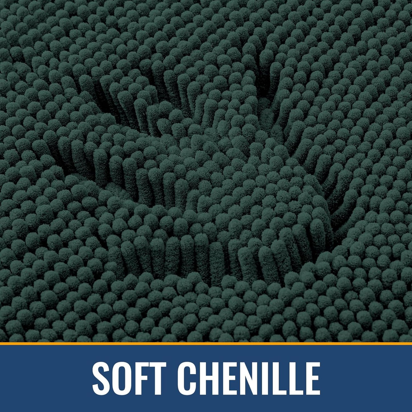 Arotive Bathroom Rugs 30x20, Extra Soft Absorbent Shaggy Chenille Bath Rugs, Machine Washable Rubber Backing Non-Slip Bath Mats for Bathroom Floor Tub and Shower Home Decor Accessories, Blackish Green