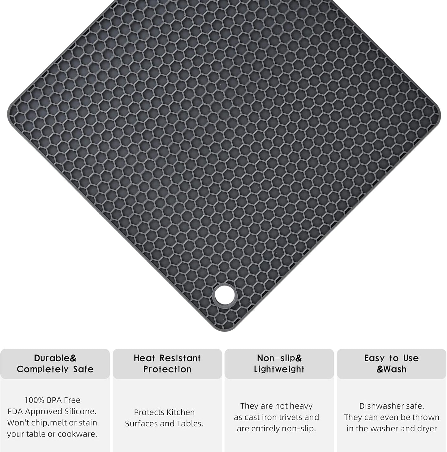 Silicone Trivets for Hot Dishes, Trivet Hot Pads for Kitchen, Trivets for Hot Pots and Pans, Multi Use Silicone Pot Holders Trivet Mat, Heat Resistant Mats for Countertop Set 4 Teal