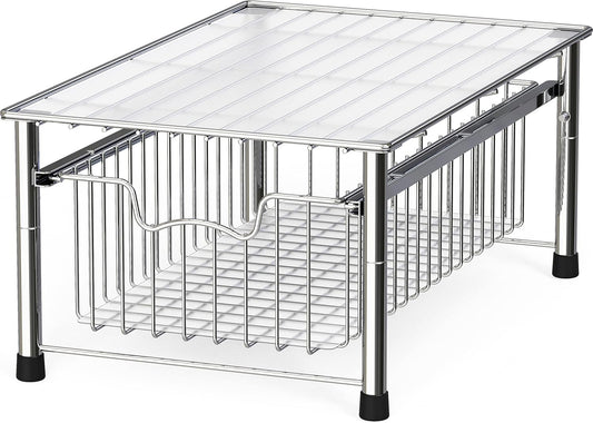 Simple Houseware Stackable Basket Drawer, Chrome