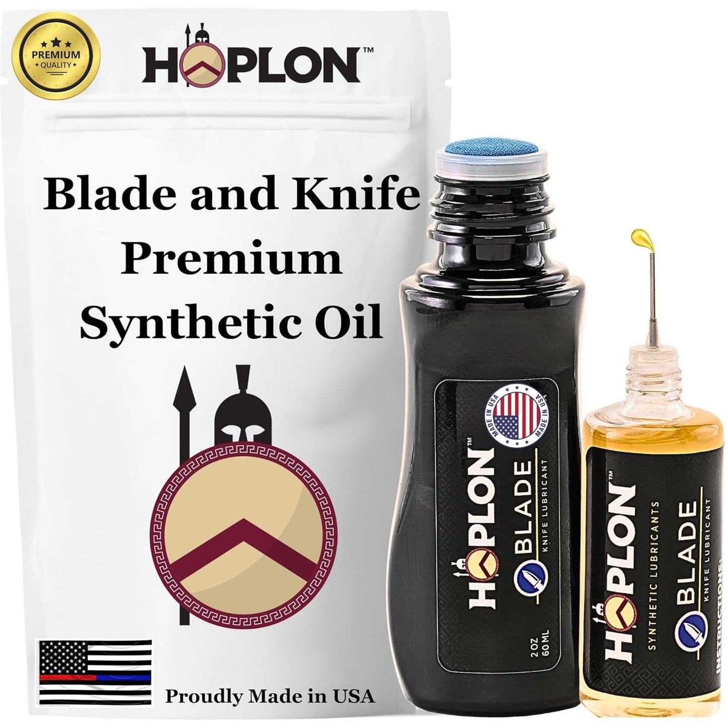HOPLON Blade 100% Synthetic Knife Lubricant – Folding Knives Open and Close Effortlessly, Keep Blades Smooth & Rust-Free, Low Odor, Long-Lasting Protection with Precision Needle & Dauber Applicators