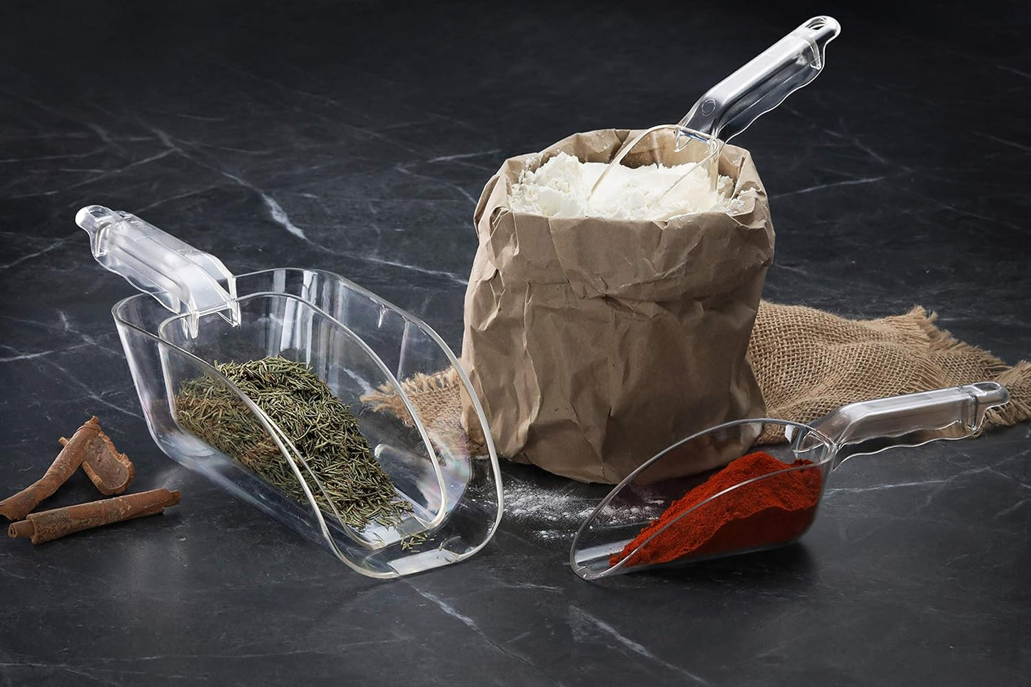 New Star Foodservice 34448 Polycarbonate Plastic Utility Ice Scoop, Clear, 64-Ounce