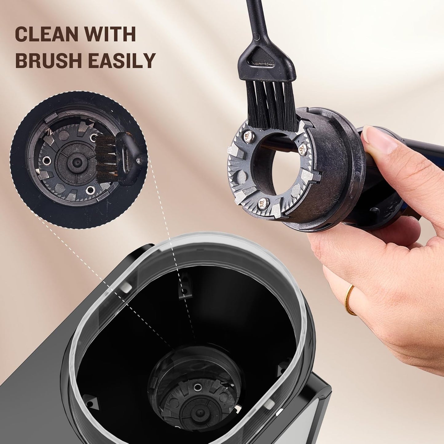 Burr Coffee Grinder, Adjustable Coffee Bean Grinder Electric with 14 Grinding Settings,2-12 Cups for Espresso, Drip Coffee and French Press