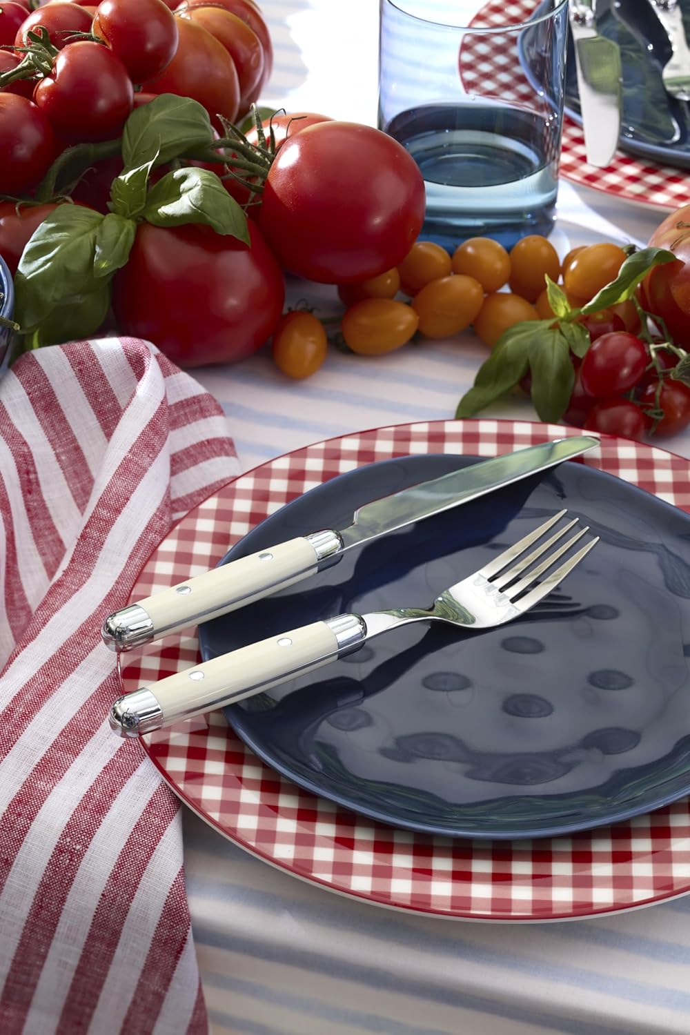 Cambridge Silverware Set, Jubilee White 16-Piece Flatware Set, Service for 4, 18/0 Stainless Steel, Silver Mirror Finish Beige Handles, Knives Spoons and Forks set, Dishwasher Safe, (Beige, 16 Pieces)