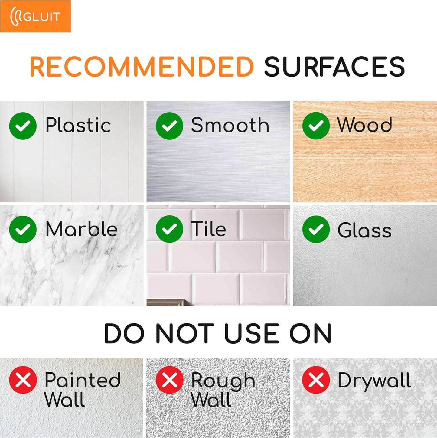 GLUIT Adhesive Large Wall Hooks for Hanging Heavy Duty 22 lbs Hook for Walls No Damage (12 Large Hooks)