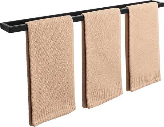 Alise Bath Towel Bars,28 Inch Towel Holder Towel Racks for Bathroom and Lavatory,SUS304 Stainless Steel Hand Towel Hanger Rail Wall Mount,Matte Black GJF070-B