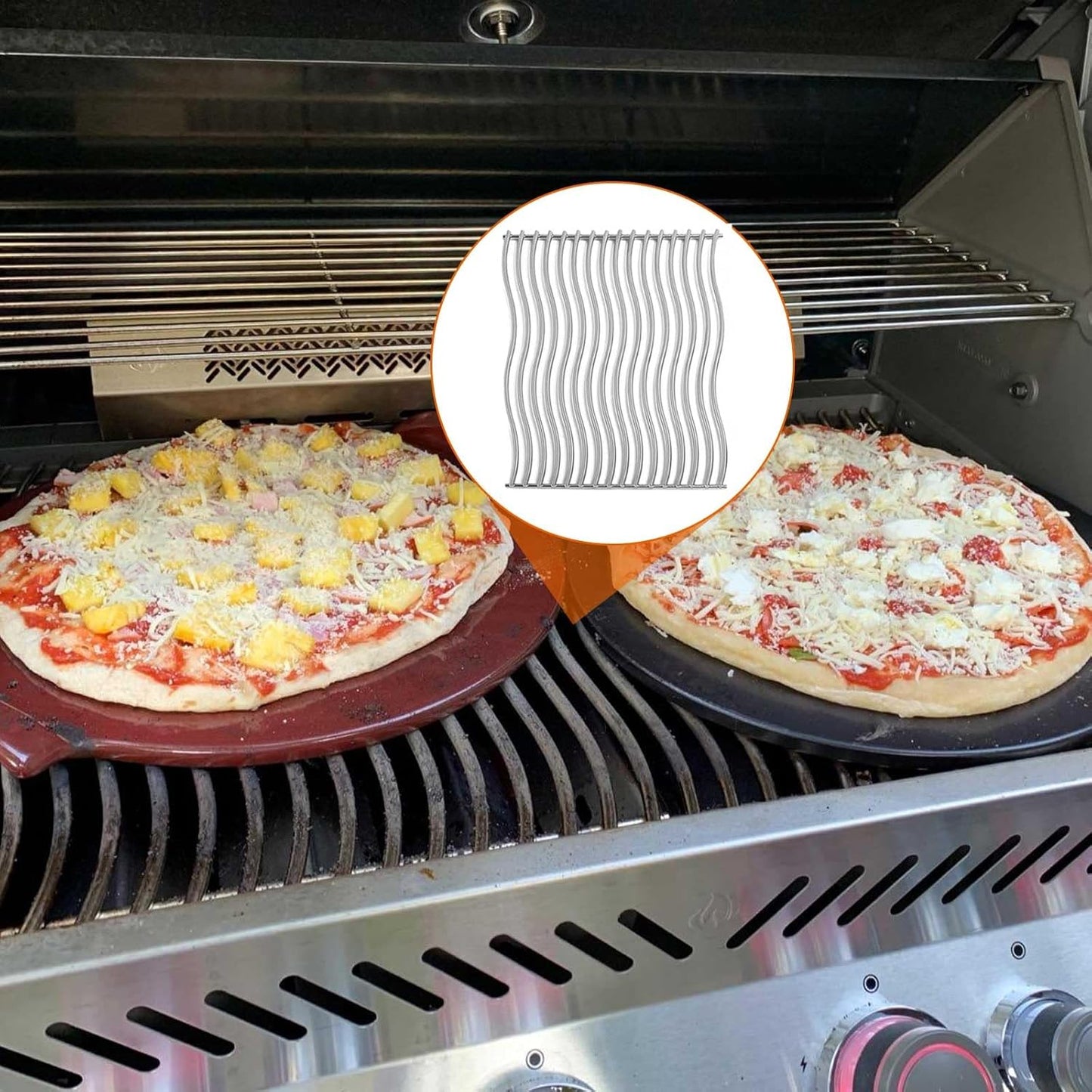 MixRBBQ Grill Replacement Parts for Napoleon Prestige 500 and Built-in Prestige 500, Stainless Steel 7-Pack Heat Plates, 4-Pack Burner and 2-Pack Grate Grid for Napoleon