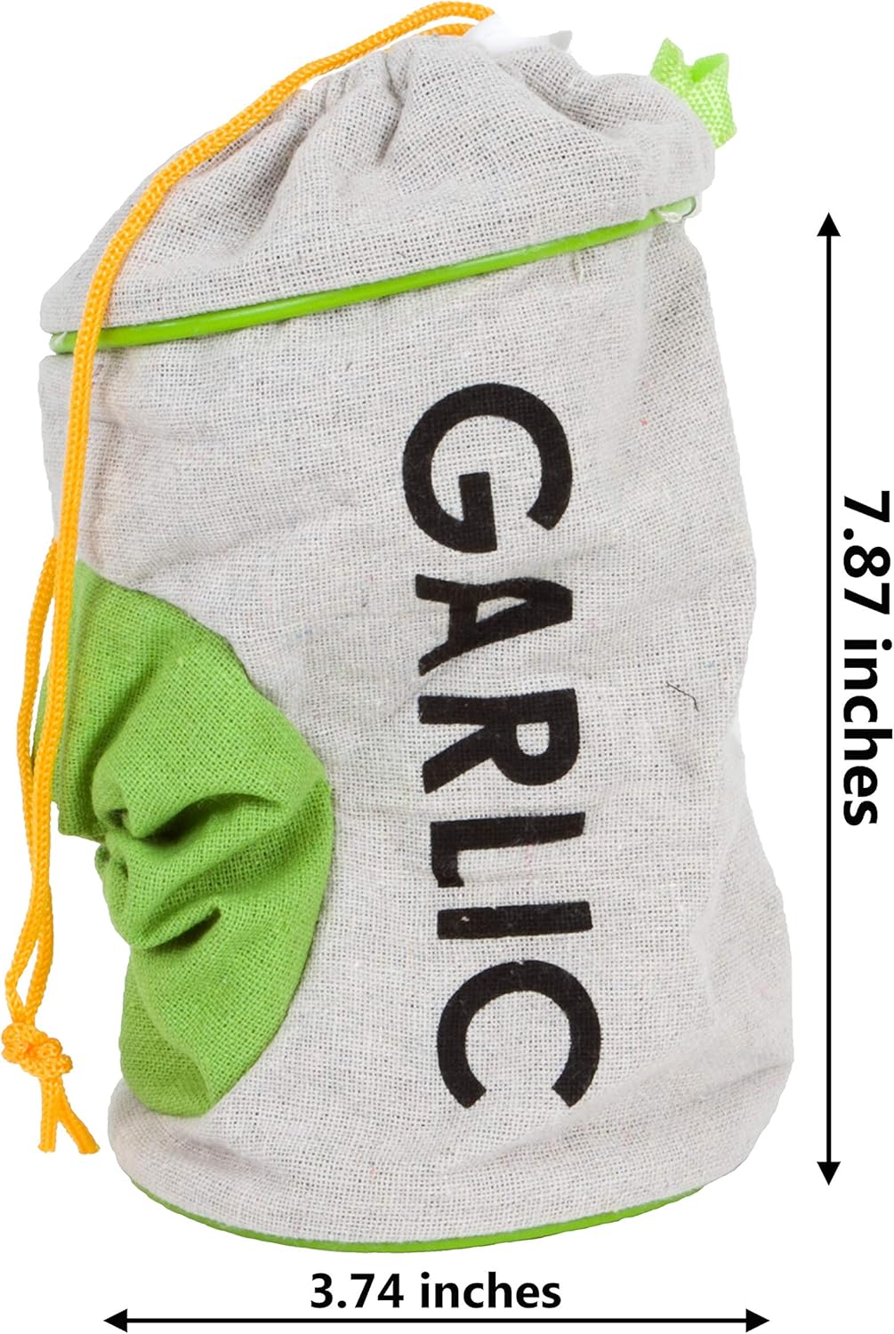 Evriholder Fresh Fare Garlic Keeper, Double Drawstring Feature Protects from Light and Delays Spoilage Sprout-Free Vegetable Storage Bag, 12 Head Capacity