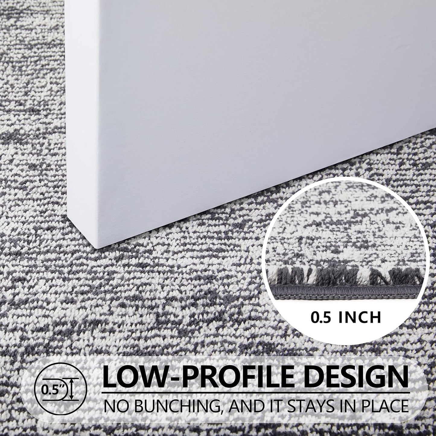 REFETONE Doormat, 36"x59", Indoor, Dark Grey - Absorbent, Non Slip, Machine Washable, Resist Dirt, Low-Profile Entry Rug for High-Traffic Areas