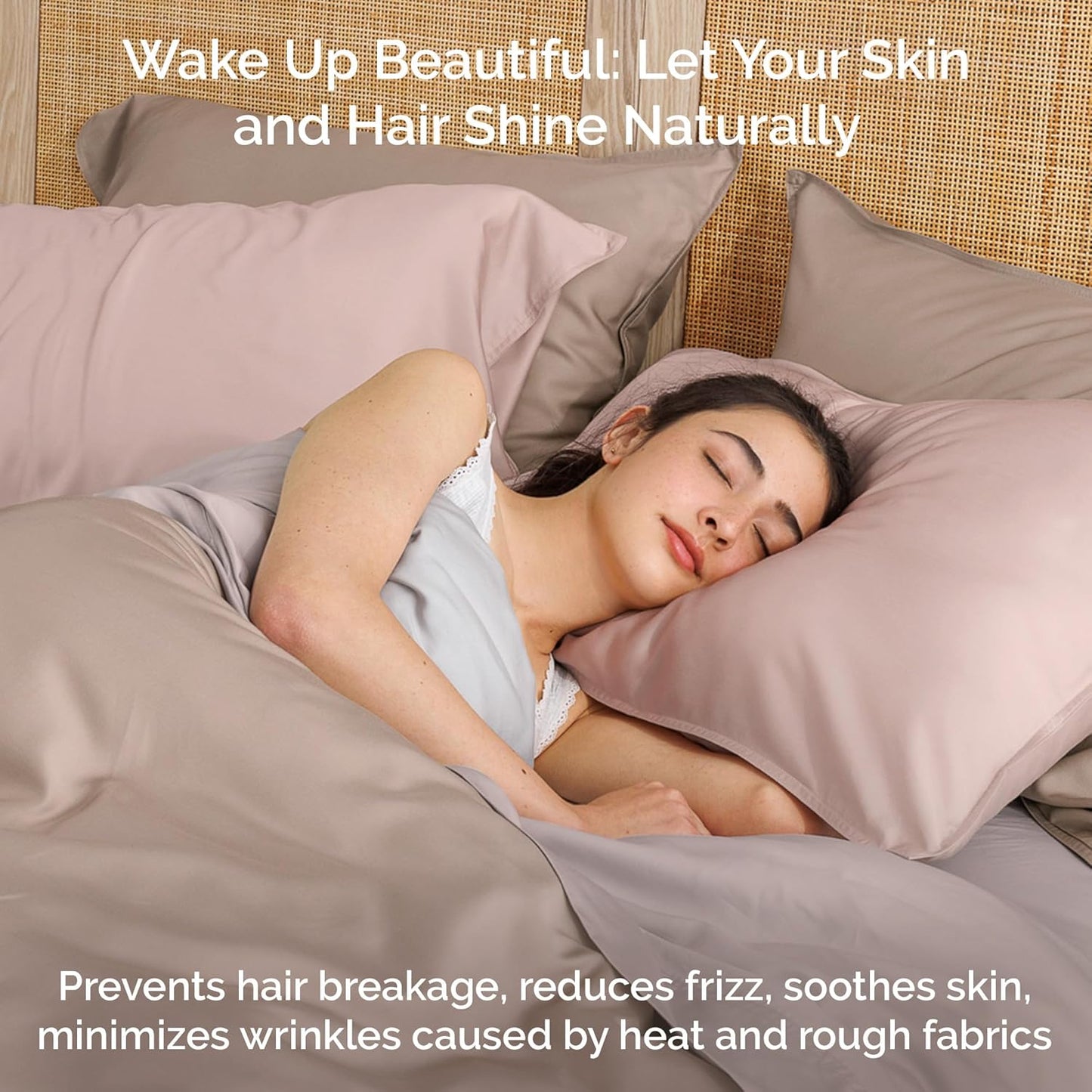 100% Viscose from Bamboo Sheets King Size, Super Soft Bedding Set, 4PC Cooling Sheets for Hot Sleepers, Vegan Silk Moisture Wicking, Organically Grown Bedsheet, Blush - 76" x 80"