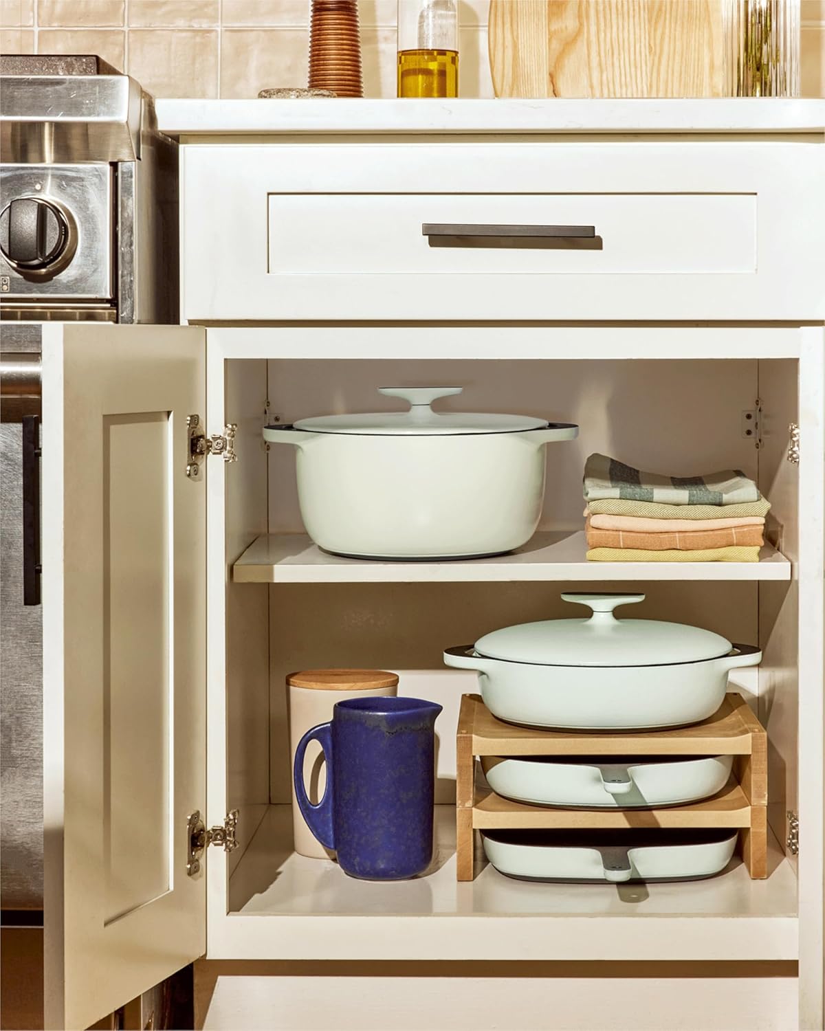 Caraway Enameled Cast Iron Grill Pan - 10.5” Grill Pan for Stovetop Cooking - 3 Layer Enamel Coating - No Seasoning Required - Compatible With All Stovetops - Free From Forever Chemicals - Gray